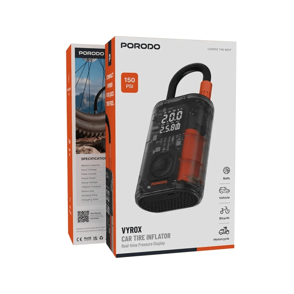 کمپرسور هوا شارژی 60 وات پرودو مدل Porodo PDGA05BK — تصویر ۲