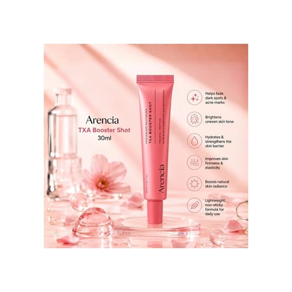 بوسترشات دورچشم و صورت ترانگزامیک اسید آرنسیا ضد لک و روشن کننده قوی پوست Arencia TXA Booster Shot - لیرا بیوتی — تصویر ۳