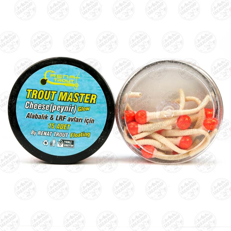 طعمه مصنوعی دم موشی شناور سفید-قرمز طعم دار(پنیر) رنات بیت بسته ۱۵ عددی,Renat Baits Tailed Trout Master