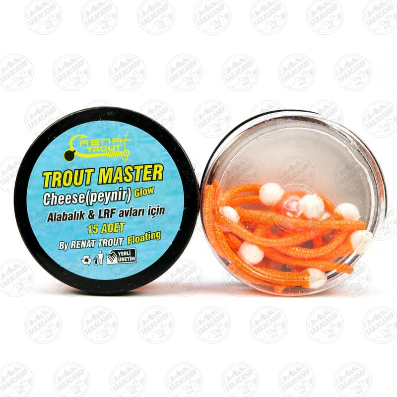 طعمه مصنوعی دم موشی شناور نارنجی-سفید طعم دار(پنیر) رنات بیت بسته ۱۵ عددی,Renat Baits Tailed Trout Master — تصویر ۲