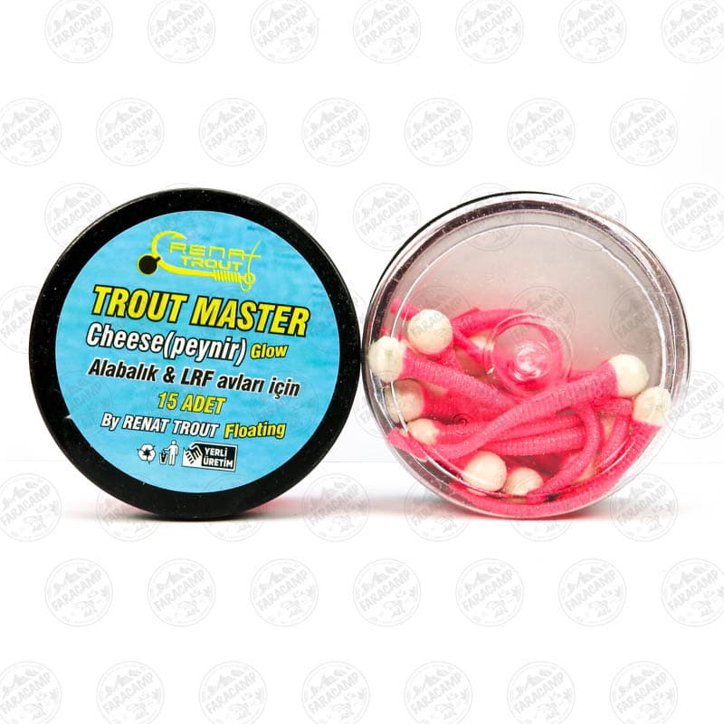 طعمه مصنوعی دم موشی شناور صورتی-سفید طعم دار(پنیر) رنات بیت بسته ۱۵ عددی,Renat Baits Tailed Trout Master