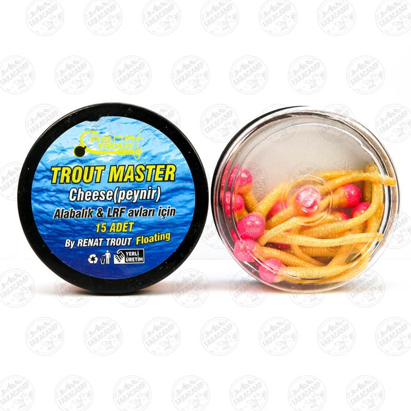 طعمه مصنوعی دم موشی شناور کرم-صورتی طعم دار(پنیر) رنات بیت بسته ۱۵ عددی,Renat Baits Tailed Trout Master