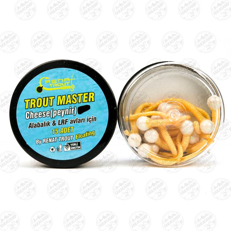 طعمه مصنوعی دم موشی شناور کرم-سفید طعم دار(پنیر) رنات بیت بسته ۱۵ عددی,Renat Baits Tailed Trout Master