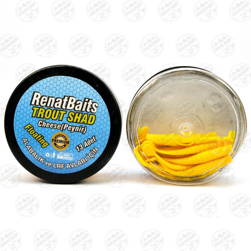طعمه مصنوعی بچه ماهی شناور پرتقالی طعم دار(پنیر) رنات بیت بسته ۱۳ عددی Renat Baits Glittery Trout Shad