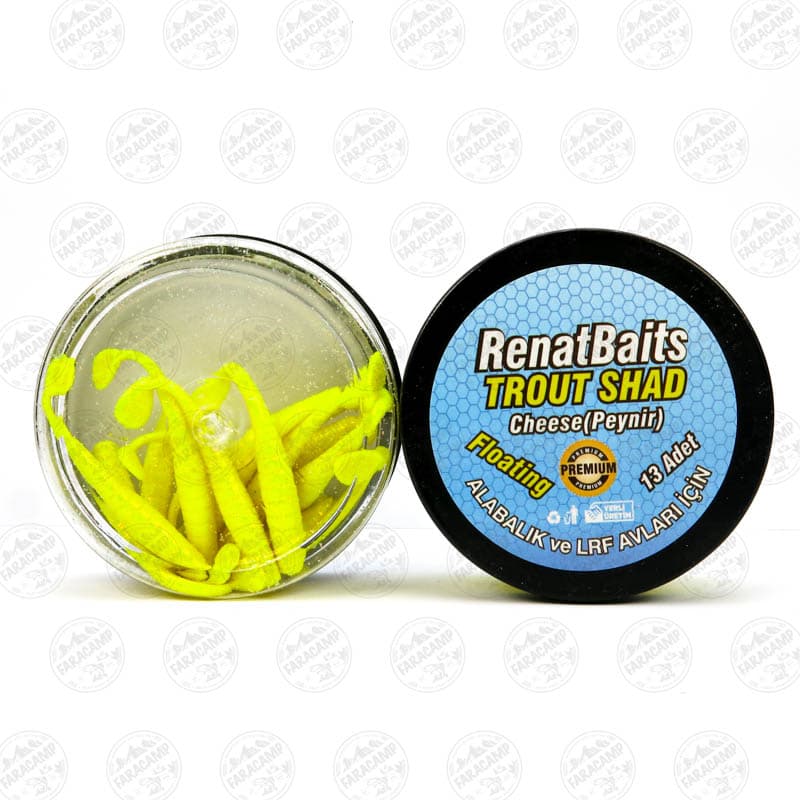 طعمه مصنوعی بچه ماهی شناور زرد طعم دار(پنیر) رنات بیت بسته ۱۳ عددی Renat Baits Glittery Trout Shad