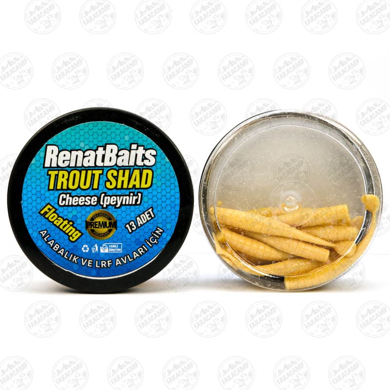 طعمه مصنوعی بچه ماهی شناور بژ طعم دار(پنیر) رنات بیت بسته ۱۳ عددی Renat Baits Glittery Trout Shad