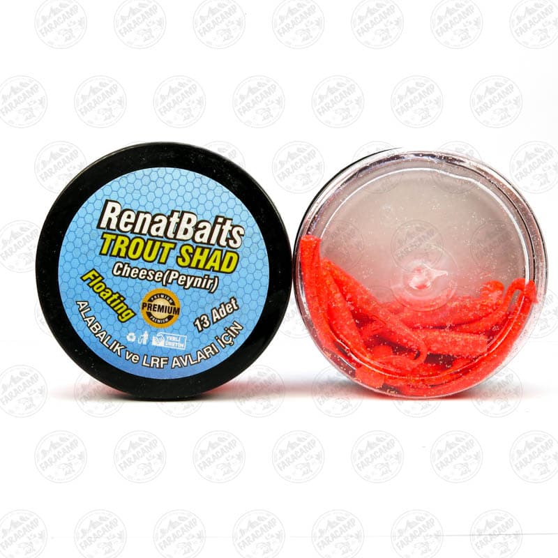 طعمه مصنوعی بچه ماهی شناور قرمز طعم دار(پنیر) رنات بیت بسته ۱۳ عددی Renat Baits Glittery Trout Shad