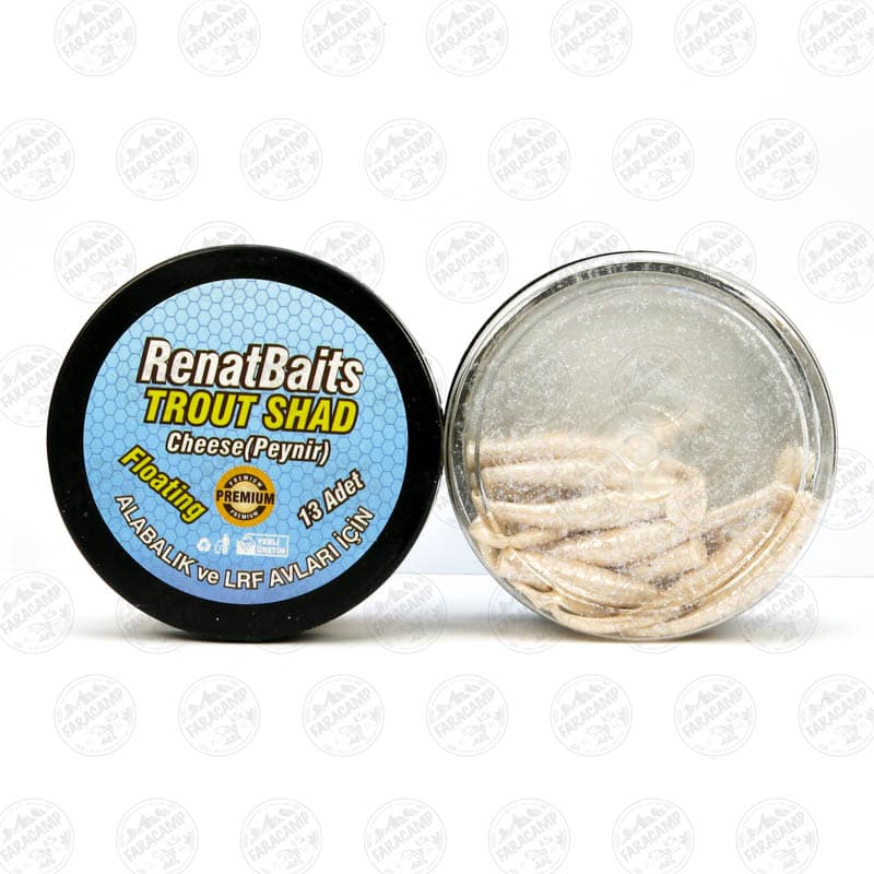 طعمه مصنوعی بچه ماهی شناور سفید طعم دار(پنیر) رنات بیت بسته ۱۳ عددی Renat Baits Glittery Trout Shad