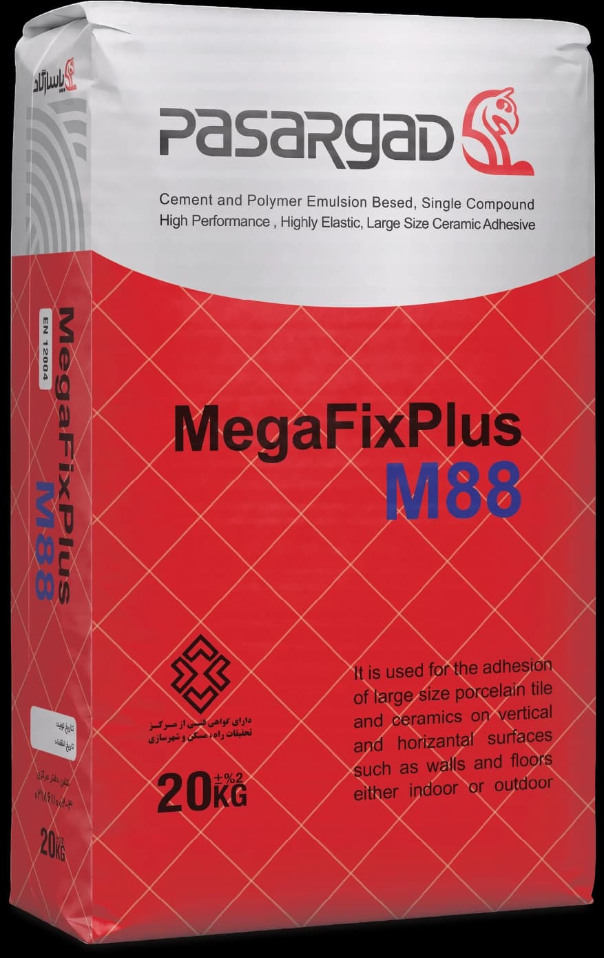 چسب سرامیک و کاشی پرسلان MegaFixplus m88 پاسارگاد — تصویر ۲