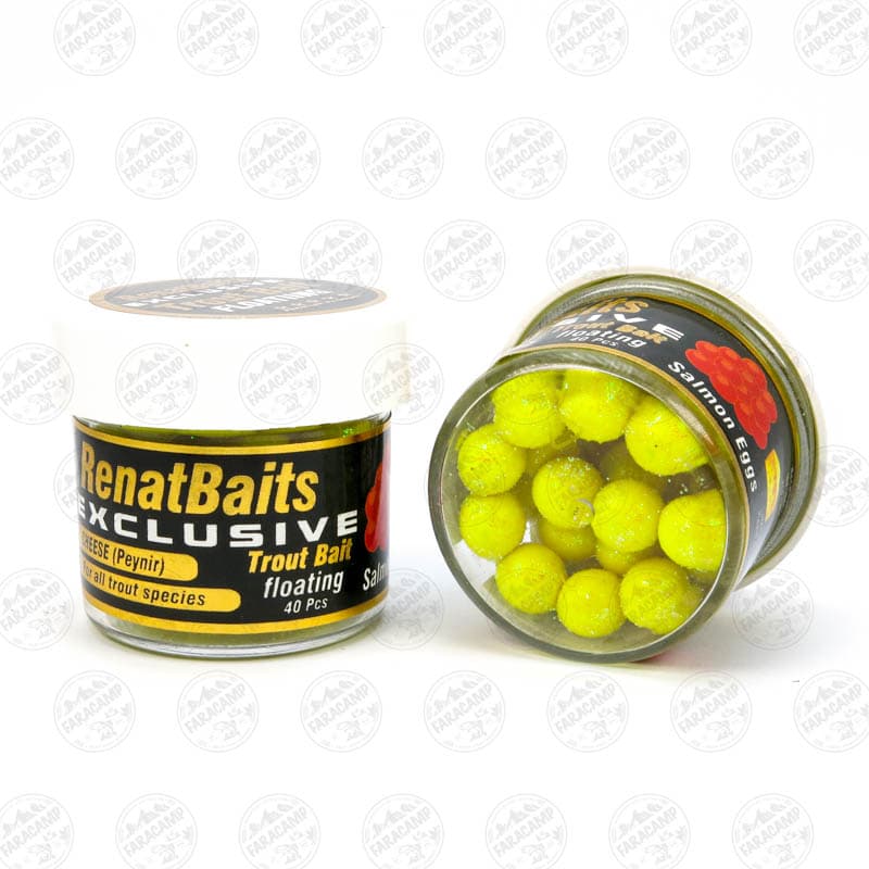 طعمه مصنوعی تخم سالمون شناور زرد طعم دار(پنیر) رنات بیت بسته ۴۰ عددی RENAT BAITS Salmon Eggs