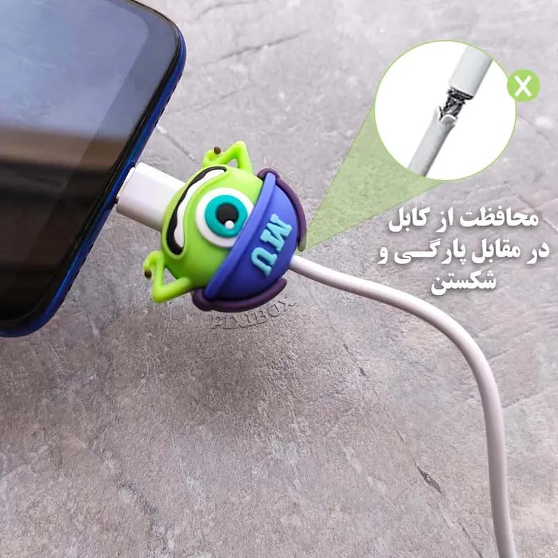 ست فانتزی محافظ کابل و شارژر آیفون مدل مایک هیولا — تصویر ۶