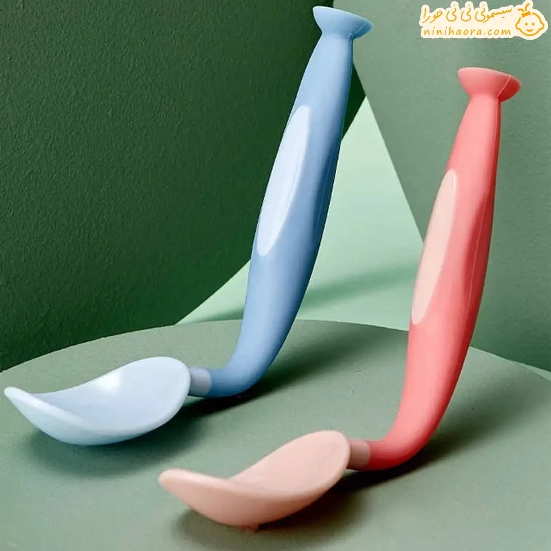 ست قاشق و چنگال حالت پذیر سیلیکونی کودک — تصویر ۸