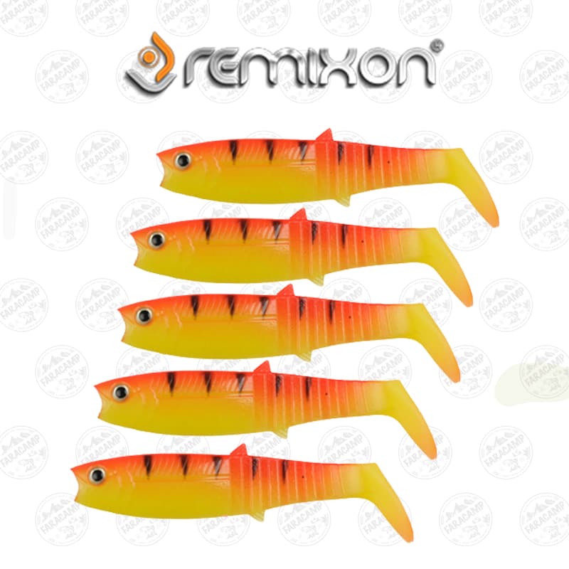 طعمه لور ماهی ژله ای رمیکسون زرد و قرمز ۱۰ سانتی بسته ۵ عددی REMIXON BUSTER SHADE