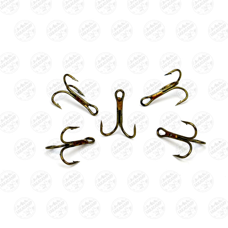 قلاب سه شاخ برنز کاپیتان سایز ۱۰ بسته ۵ عددی Captain TREBLE HOOKS 334 — تصویر ۳