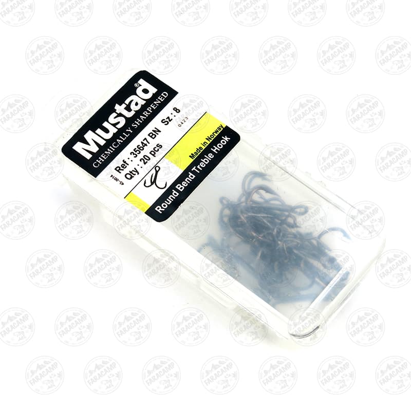 قلاب سه شاخ موستاد نیکل مشکی سایز ۸ بسته ۲۰ عددی MUSTAD 35647 BN