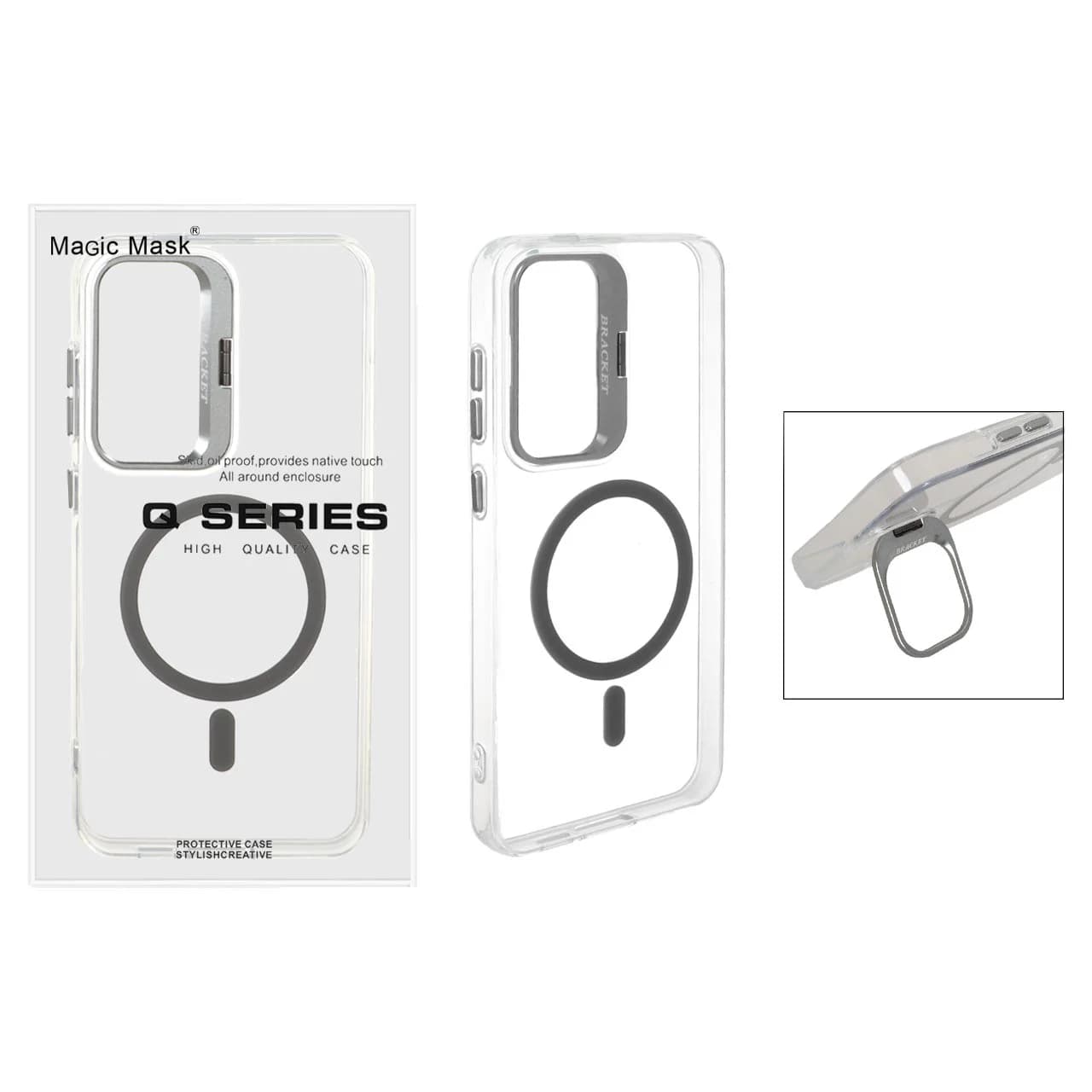 قاب اورجینال Q Series Bracket کریستالی Magsafe لنز استندشو Samsung Galaxy S24 FE — تصویر ۲