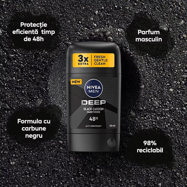 استیک ضد تعریق آقایان نیوآ Nivea Deep Black Carbon حجم 50 میل — تصویر ۶
