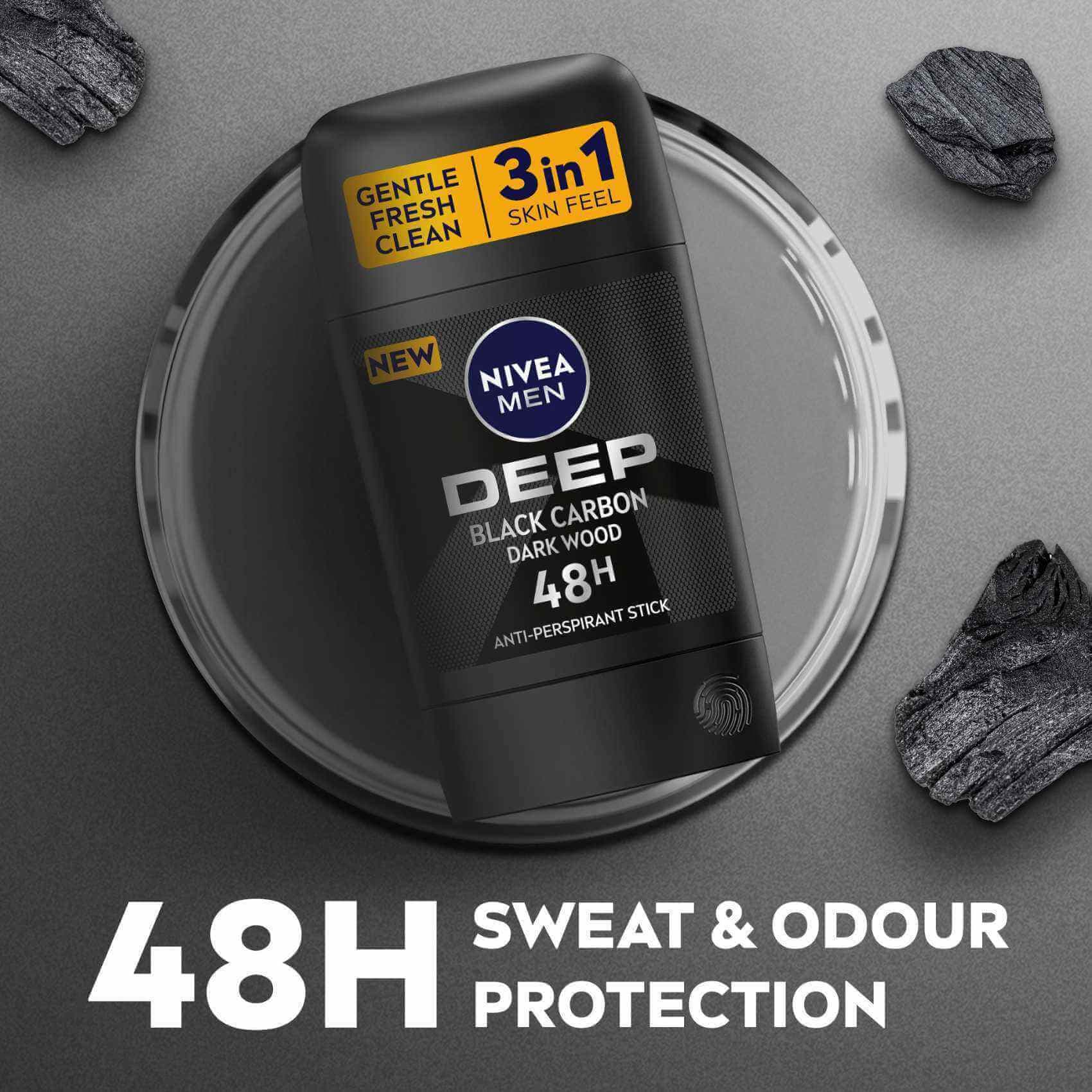 استیک ضد تعریق آقایان نیوآ Nivea Deep Black Carbon حجم 50 میل — تصویر ۵