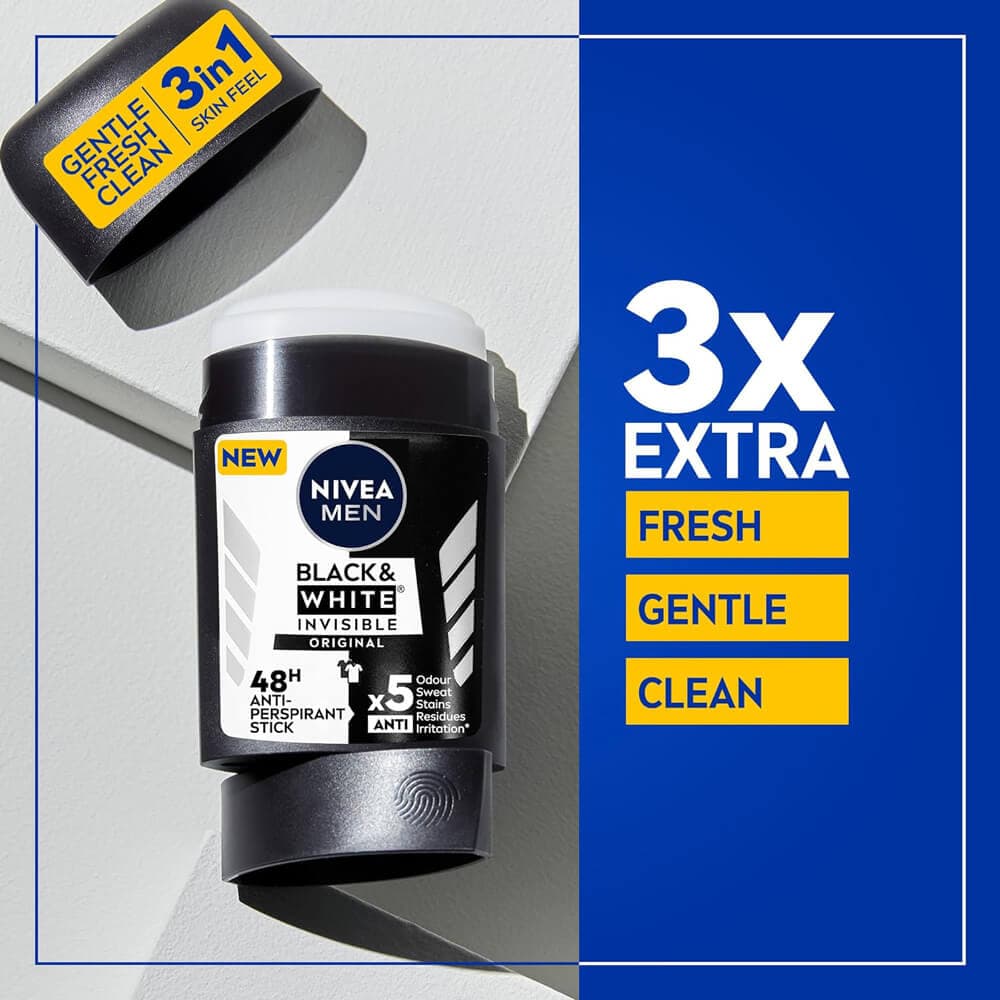 استیک ضد تعریق آقایان نیوآ Black and White Original حجم 50 میل — تصویر ۲