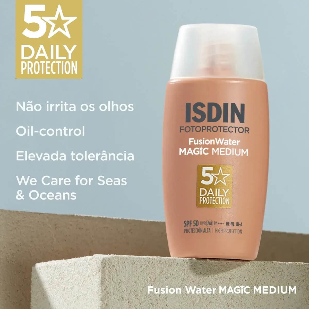 ضد آفتاب رنگی ایزدین مدل Fusion Water فیوژن واتر رنگ مدیوم حجم ۵۰ میل — تصویر ۸