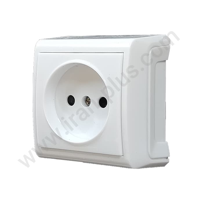 پریز برق ساده محافظ دار مدل الیزه روکار