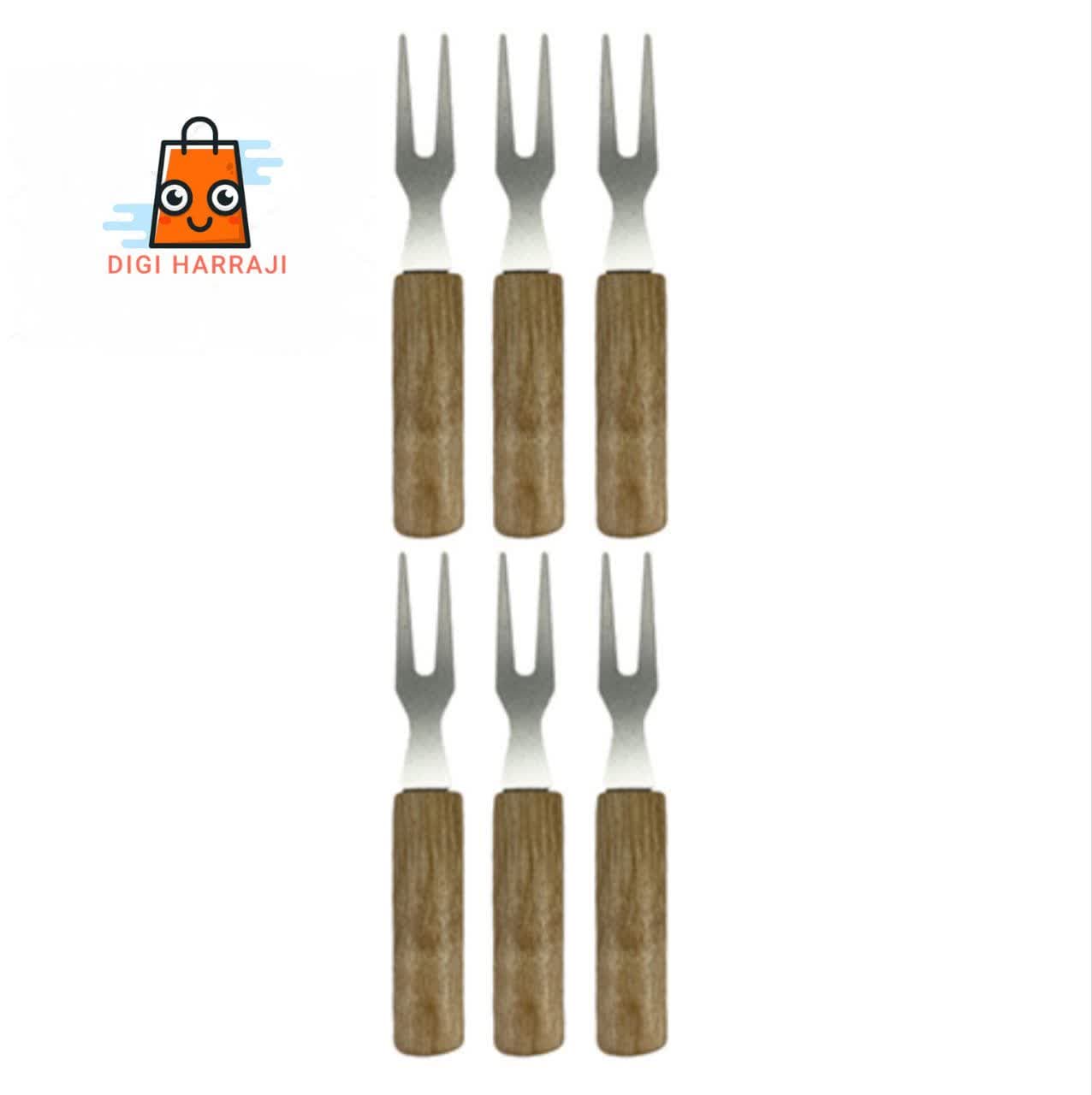 زیتون‌خوری ۶ عددی با دسته چوبی – شیک و کاربردی برای پذیرایی مدرن