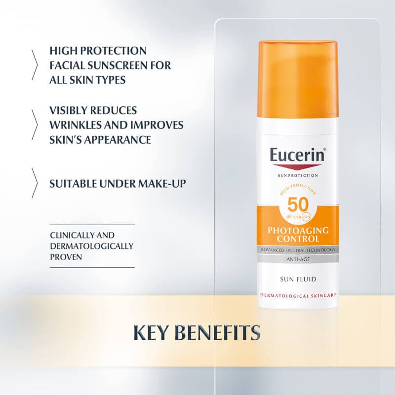 فلوئید ضد آفتاب و ضد چروک SPF50 اوسرین حجم 50 میل — تصویر ۵