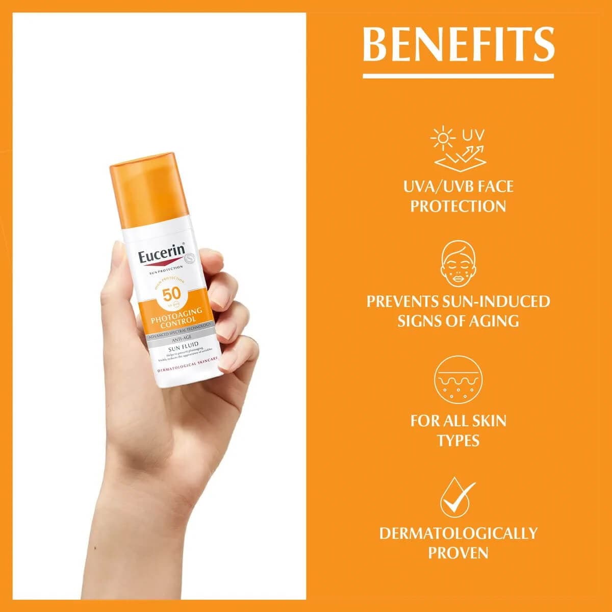 فلوئید ضد آفتاب و ضد چروک SPF50 اوسرین حجم 50 میل — تصویر ۳