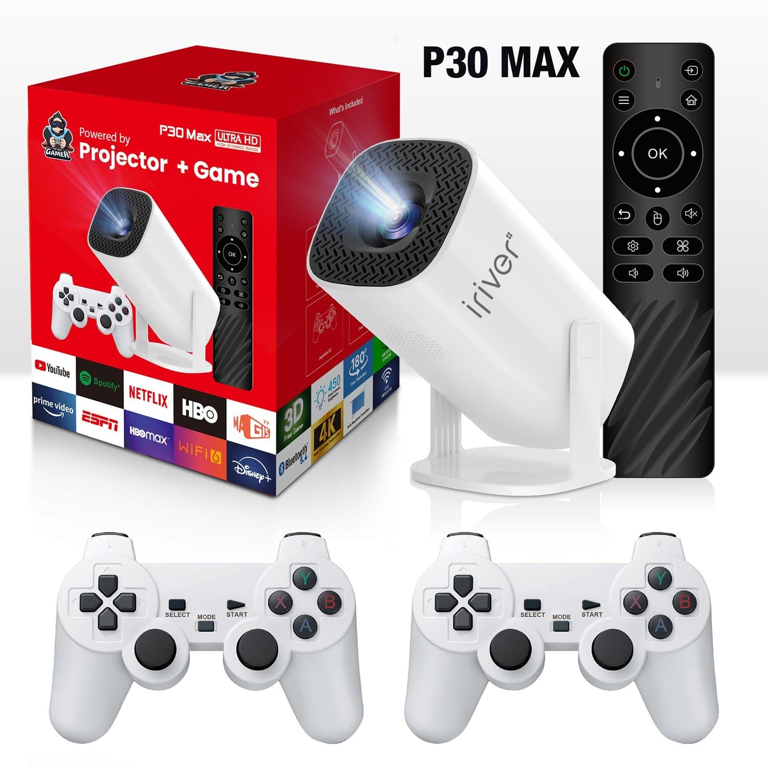 ویدئو پروژکتور گیم مدل P30MAX به همراه دسته بازی(فروش عمده و تک)