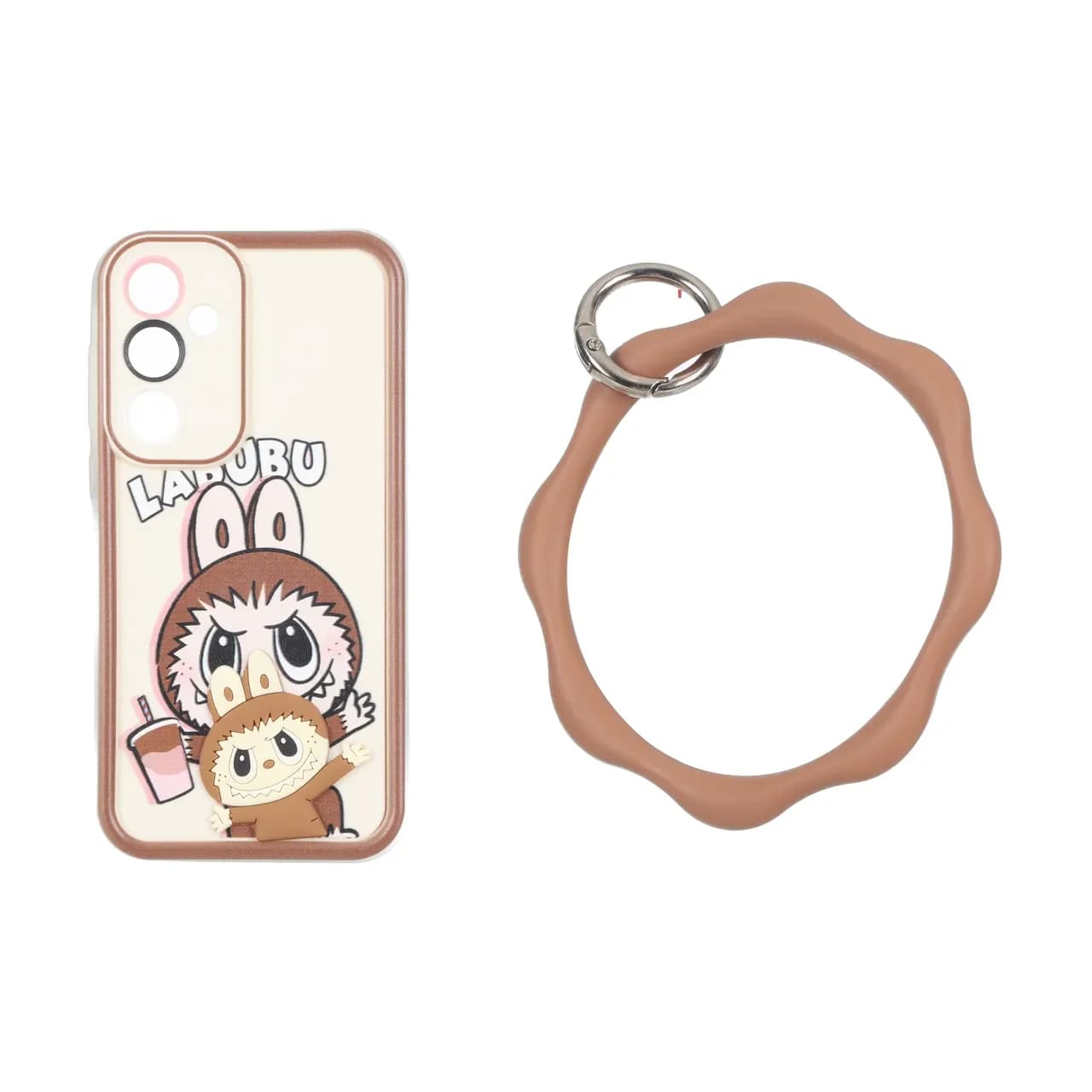 قاب Solid Case عروسک برجسته النگویی محافظ لنز رنگی Samsung Galaxy A35 — تصویر ۳