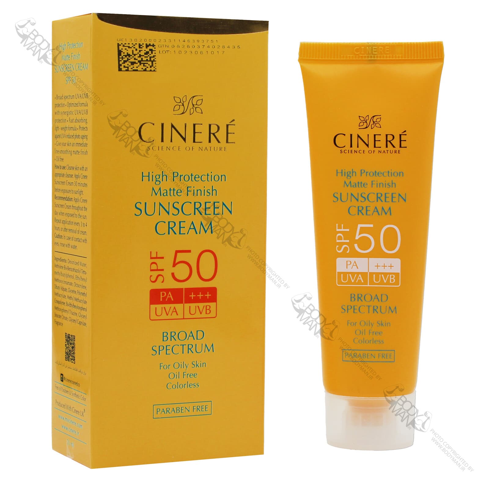 کرم ضد آفتاب SPF 50 مناسب پوست چرب سینره | CINERE SUNSCREEN CREAM SPF 50 For Oily Skin