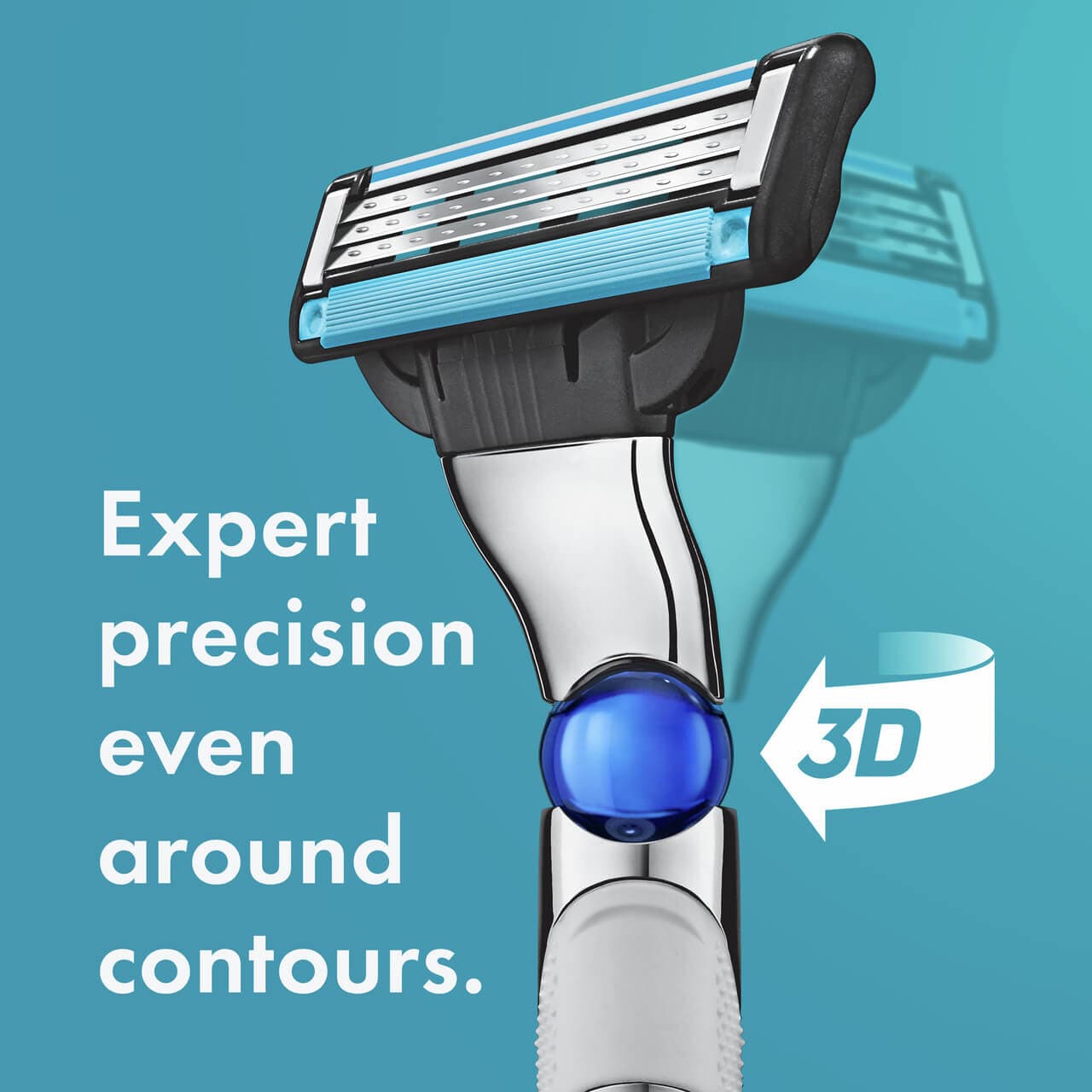خود تراش مچ تری توربو 3d ژیلت به همراه 2 یدک — تصویر ۵