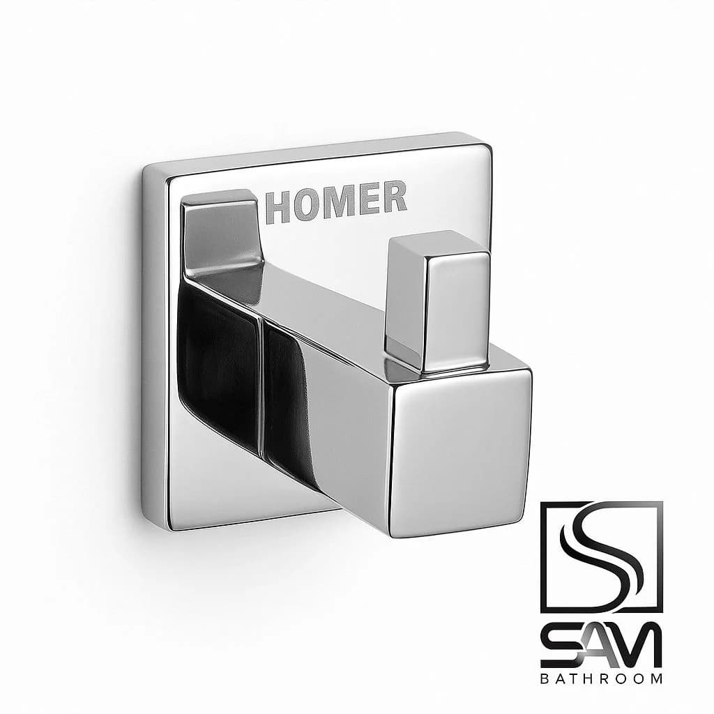 آویز حوله تک شاخه دیواری استیل 55904