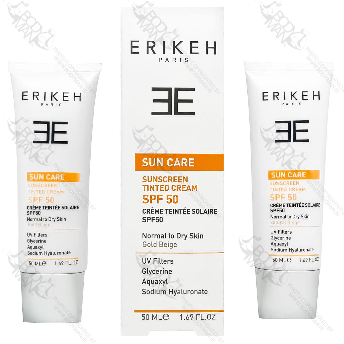کرم ضد آفتاب رنگی مخصوص پوست های خشک و نرمال اریکه | ERIKEH PARIS SUNSCREEN TINTED CREAM SPF 50 FOR Normal to Dry Skin