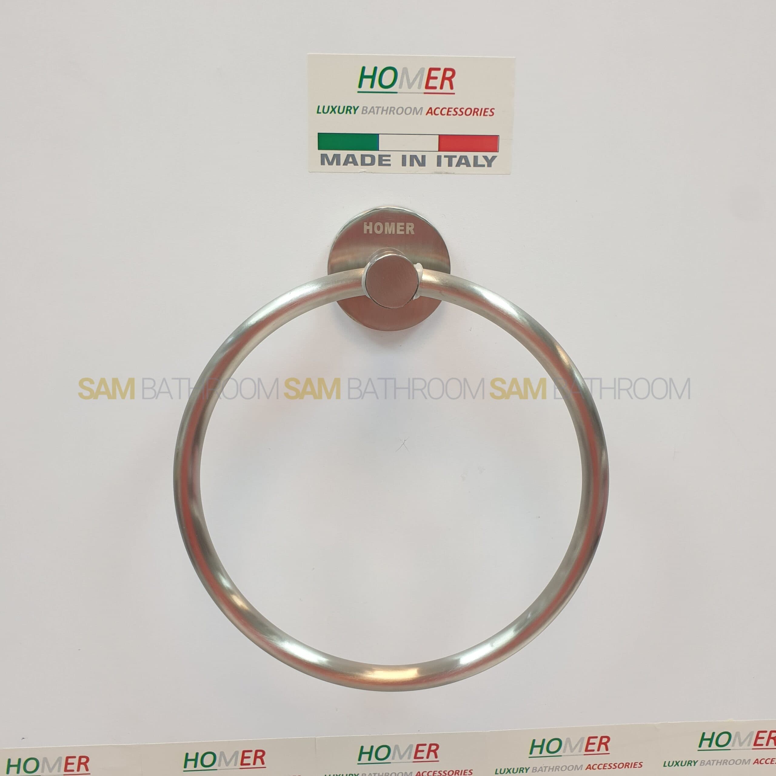 جای حوله دیواری مدل حلقه ای استیل مات