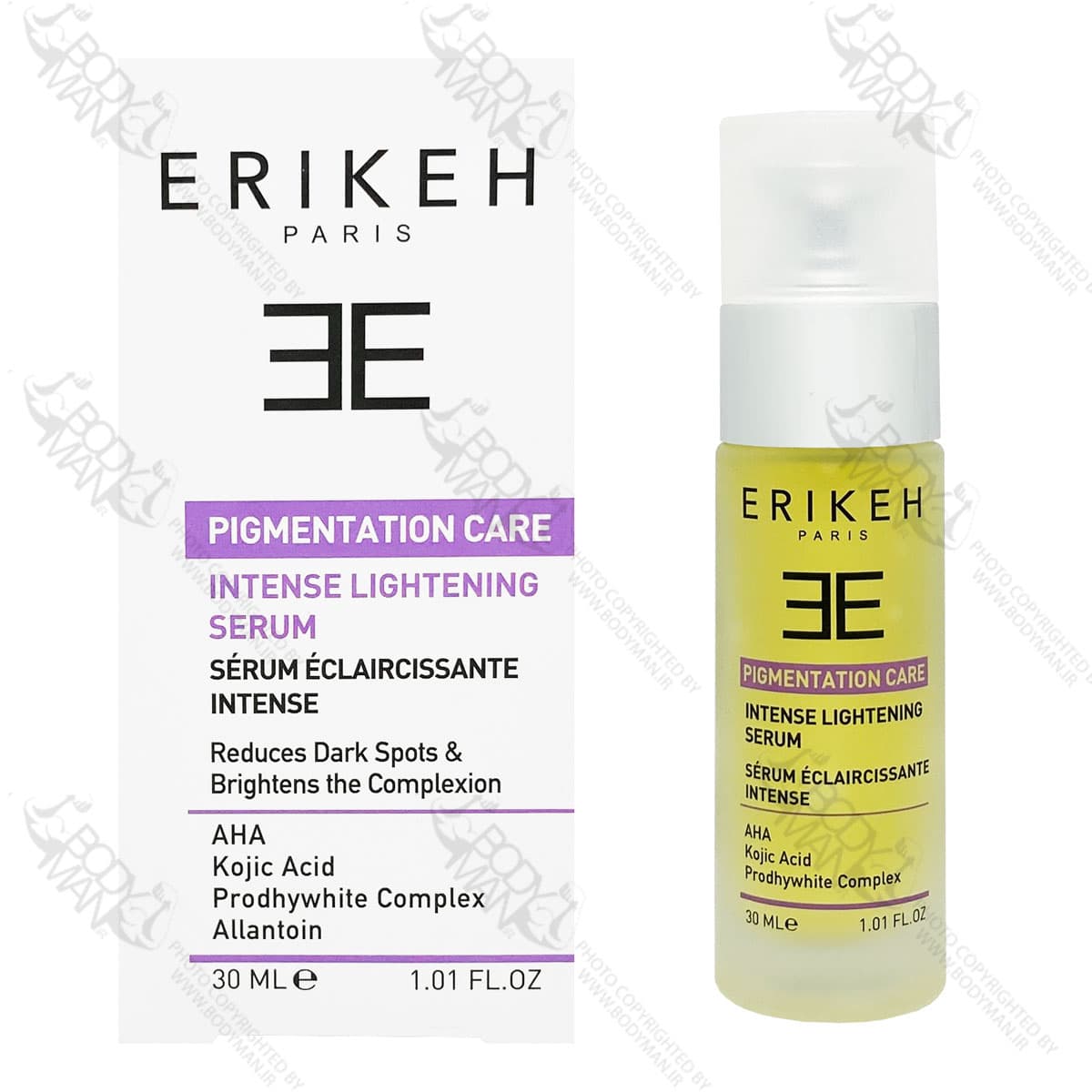 سرم روشن کننده مناسب لک و تیرگی های پوستی اریکه | ERIKEH PARIS INTENSE LIGHTENINGN SERUM