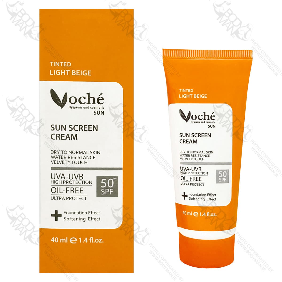 کرم ضد آفتاب رنگی SPF 50 مناسب پوست های خشک و معمولی وچه | SUN SCREEN TINTED FOR DRY TO NORMAL SKIN