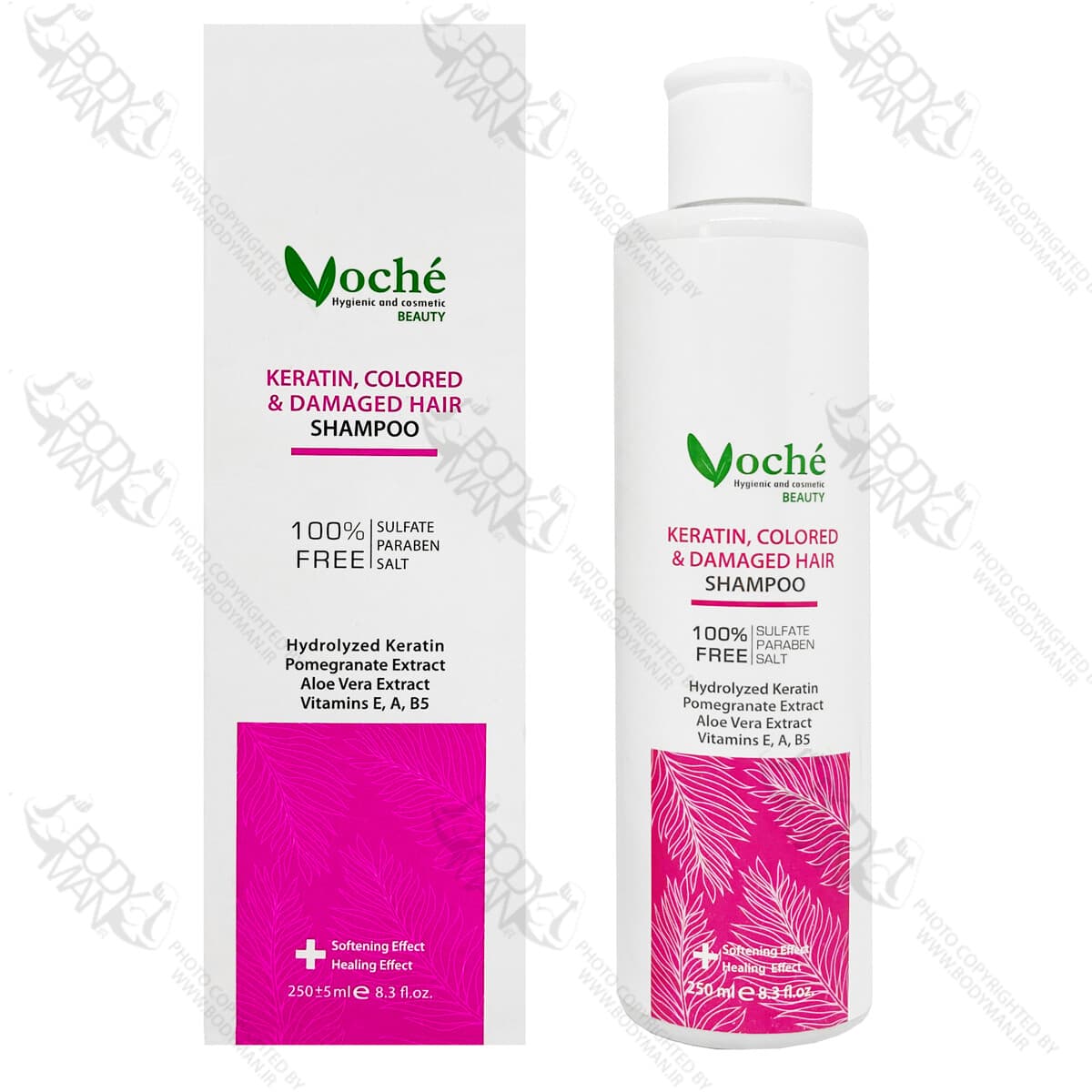 شامپو حاوی کراتین مناسب موهای رنگ شده و آسیب دیده وچه | Voche KERATIN COLORED AND DAMAGED HAIR SHAMPOO