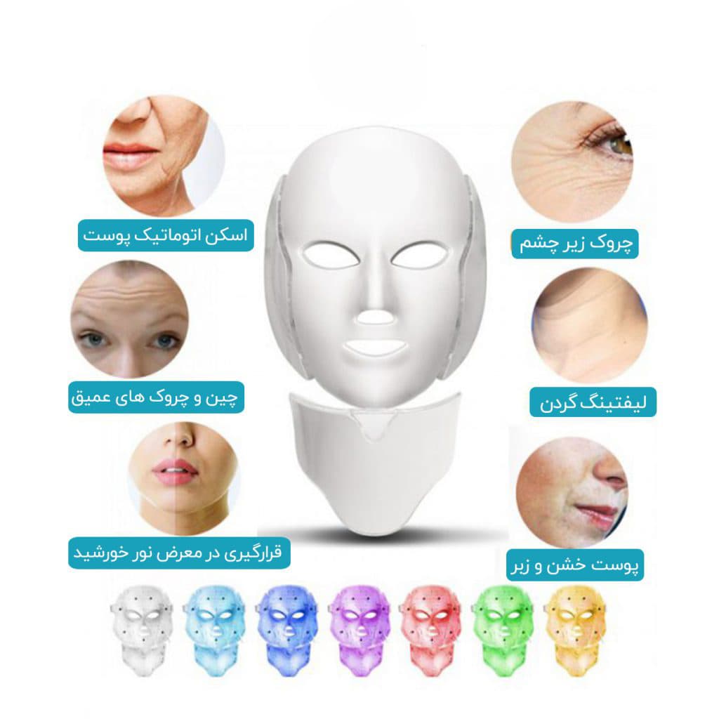 ماسک صورت ال ای دی LED FACIAL MASK نور درمانی — تصویر ۳