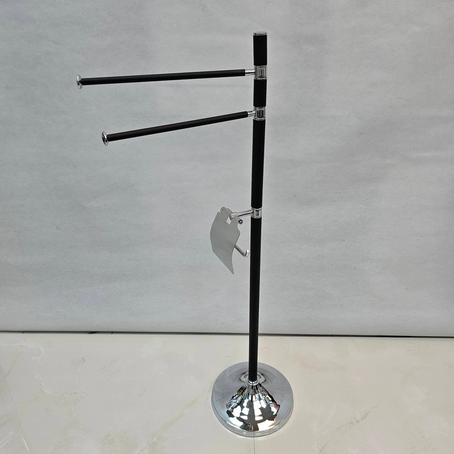 استند ایستاده جای دستمال توالت و حوله سرویس بهداشتی مشکلی کروم — تصویر ۳