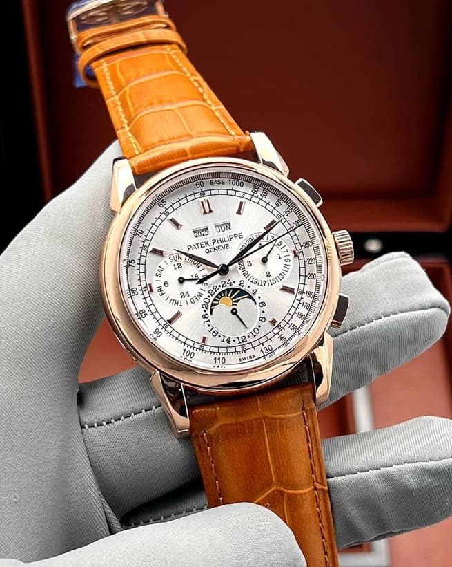 ساعت مچی پتک فیلیپ تقویم دائمی | Patek Philippe Perpetual Calendar | رزگلد صفحه سفید مستر کوالیتی — تصویر ۲