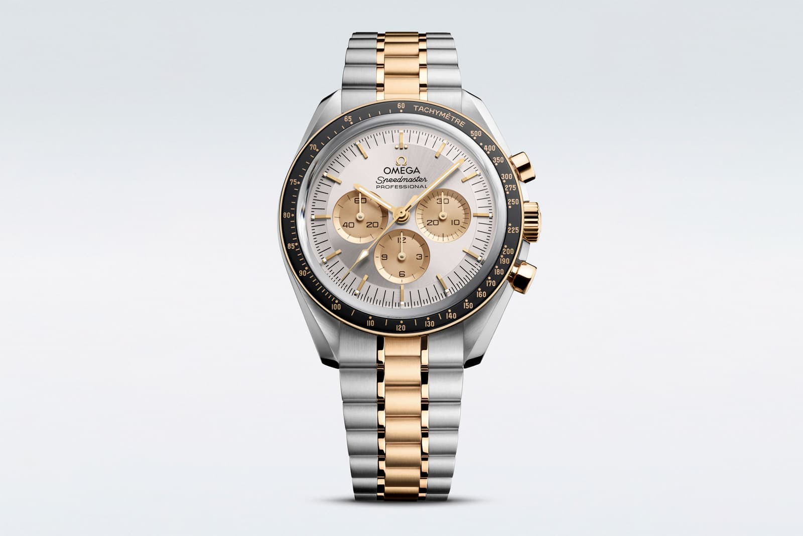 ساعت مچی امگا اسپیدمستر | Omega Speedmaster | نقره‌ای-طلایی صفحه سفید-طلایی کوارتز