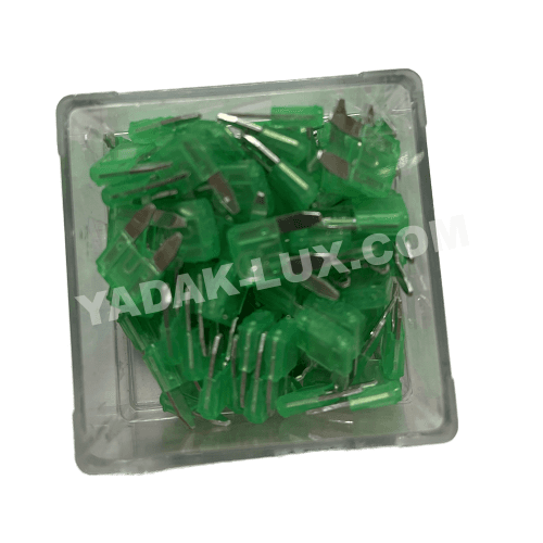 فیوز ریز 2شاخ 30 آمپر پژو 206 (100 عددی)