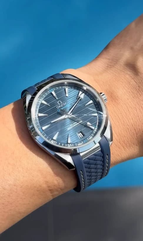 ساعت مچی امگا سی‌مستر آکوا ترا | Omega Seamaster Aqua Terra | نقره‌ای-آبی صفحه آبی های کپی