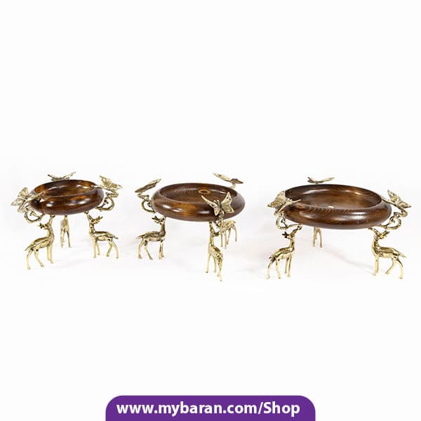 سرویس پذیرایی شب یلدایی ، استند چوب و پایه گوزن برنجی