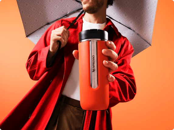 تراول ماگ نسپرسو پامپ کین 540 میل «نارنجی» | Nespresso Travel Mug Large Pumpkin Spice — تصویر ۴