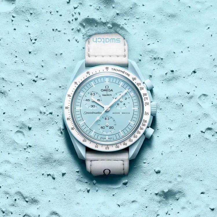 ساعت مچی امگا سواچ میشن تو اورانوس | Omega x Swatch Mission to Uranus | آبی روشن صفحه آبی روشن مستر کوالیتی