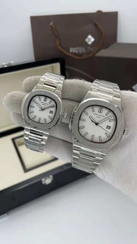 ساعت مچی پتک فیلیپ ناتیلوس | Patek Philippe Nautilus | نقره ای صفحه سفید های کپی
