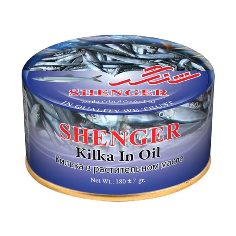 کنسرو ماهی کیلکا در روغن شنگر 180 گرم