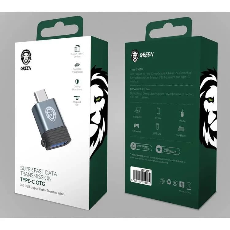 تبدیل USB-A OTG به Type-C گرین لاین — تصویر ۲